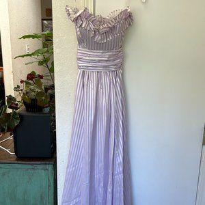 Size 9/10, Formal Gown (floor length), Strapless, Lavender and Pearl